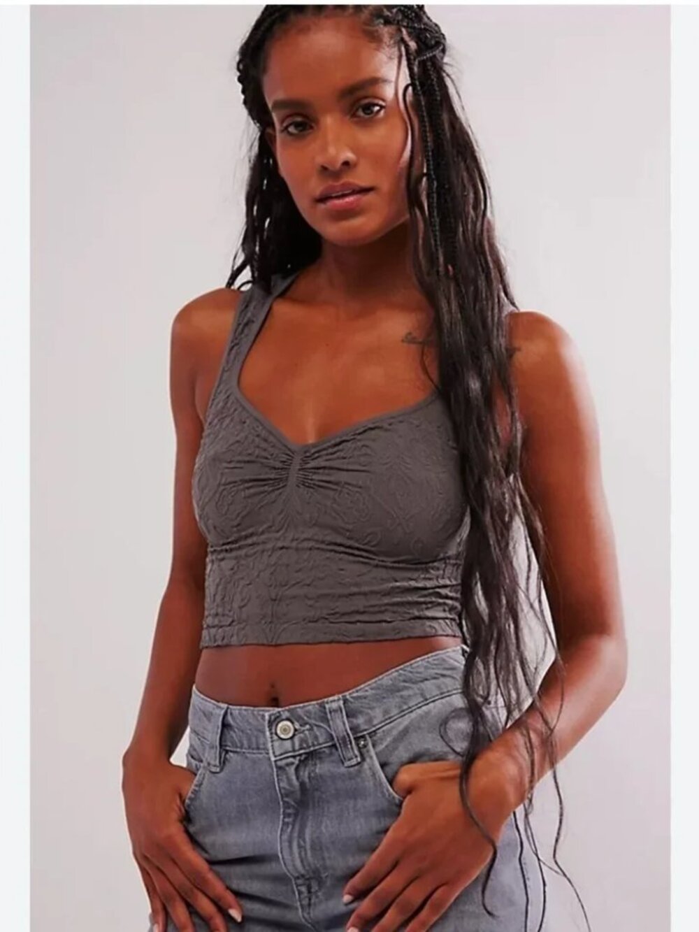 Free People Take Me Home Seamless Cami - Dark Gray